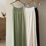 Linen blend dress with wood bead straps