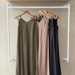V neck knotted shoulder maxi dress