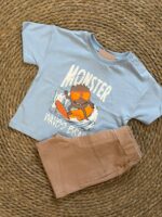 Blue Monster Surf T-Shirt and Shorts Set