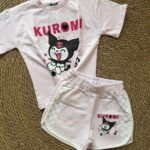 Kuromi Pink T-Shirt and Shorts Set