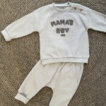 Mama's Boy Beige Baby Outfit Set