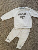 Mama's Boy Beige Baby Outfit Set