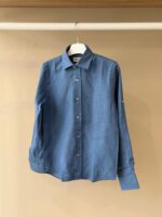 Linen Mandarin Collar Shirt - Image 4