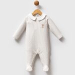 Authentic USPA peter pan collar footed romper