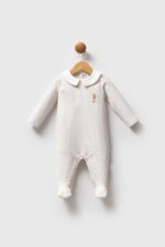Authentic USPA peter pan collar footed romper
