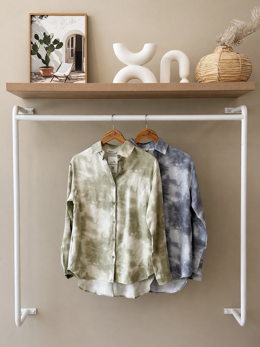 c3d99397-42e7-4c06-b77a-e7bdb5f89f3f Tie dye button down satin shirt - Image 1