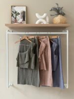 Ruffled one shoulder top linen blend skirt set
