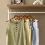 Sleeveles button detail linen top