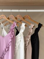 Asymmetric ruffle trim v-neck camisole top - Image 3