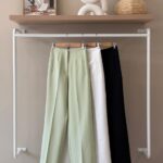 High waist straight leg trousers
