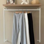 Big size high waist straight leg trousers