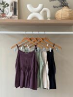 Pleated textured cami top