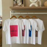 'La dolce vita' striped graphic t-shirt