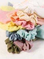 Chiffon bow scarf scrunchie - Image 3