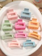Matte pastel square claw clips