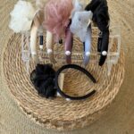 Pearl accent headband & organza scrunchie set