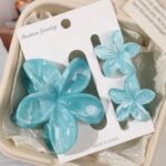 Tropical floral mini & large claw clips