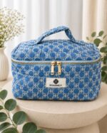 Embroidered toiletry organizer bag