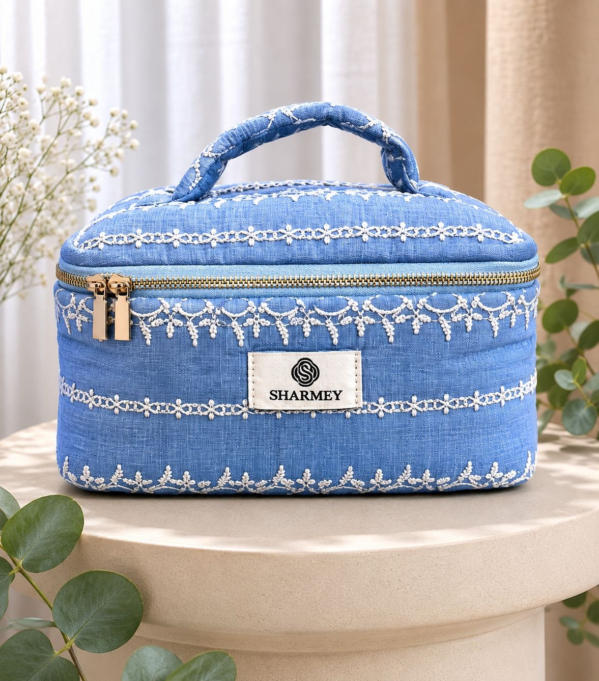 2026/06/4614-1.jpg Floral embroidered blue toiletry bag - Image 1