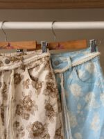 Vintage floral print denim skirt - Image 2