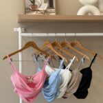 Ribbed crowl neck camisole with flower accent padded top