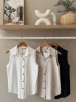 Sleeveless button down shirt