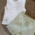 hello world  short and shirt set mint