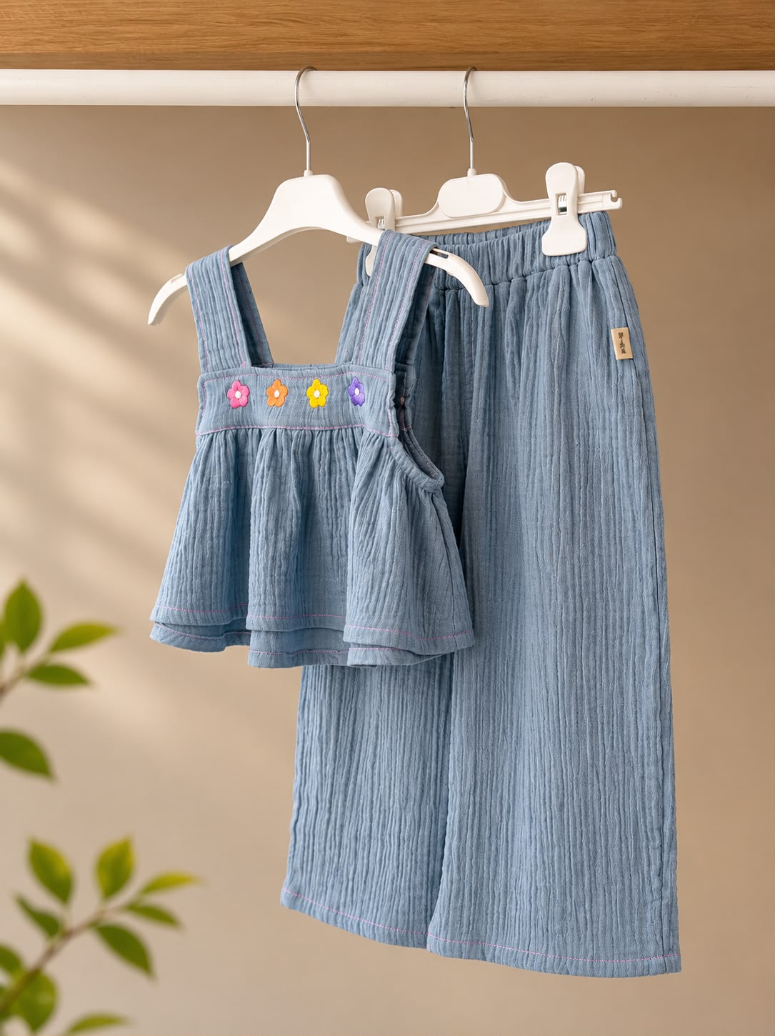 WhatsApp Image 2026-06-09 at 4.46.05 PM (17) muslin pant and top set blue - Image 1