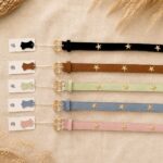 Real suede belt with studded stars