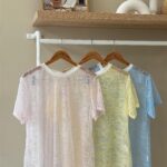 See through lace overlay t-shirt
