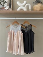 Rhinestone embellished mesh top