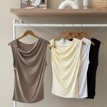 Ring detail cowl neck top