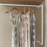 Tribal print sleeveless belted linen dress