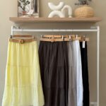 Belted tiered maxi skirt
