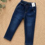 Unisex elastic waist denim pant