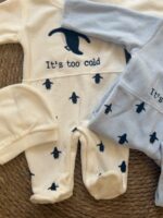 Fleece penguin romper with beanie - Image 2