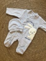 Fleece bunny romper with beanie - Image 2