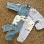 Fleece bunny romper with beanie
