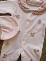 Fleece flowers romper with beanie - Image 3