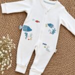 Sea organic cotton romper