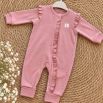 Open toe ruffle organic cotton romper